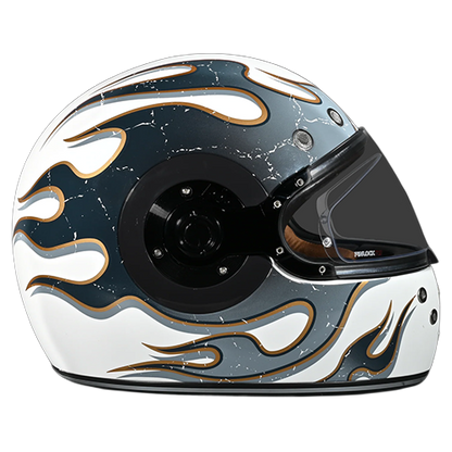 Front view of Daytona Retro Full Face Helmet with clear shield.