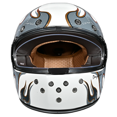 Right side of Daytona Retro ghost flame helmet.