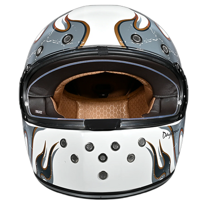 Right side of Daytona Retro ghost flame helmet.