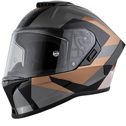 Daytona Viper Copperhead helmet featuring retractable smoke visor and Pinlock-ready clear shield.