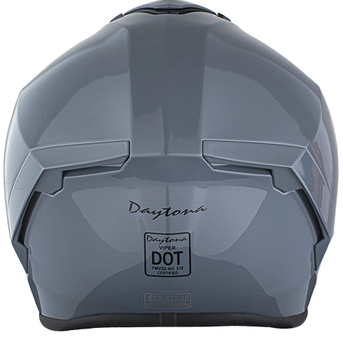 Daytona Viper Arctic Grey helmet featuring retractable smoke visor and Pinlock-ready clear shield.