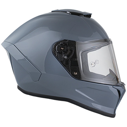 Arctic Grey Daytona full-face helmet with Bluetooth compatibility and moisture-wicking liner.