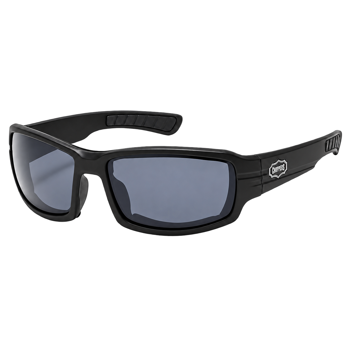 Dead Signal smoke-lens padded riding sunglasses with a black wrap frame