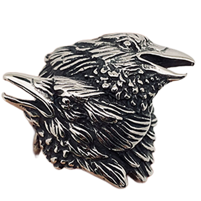 Gothic Steel Crow Ring 