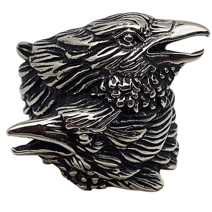 Death Messenger Double Crow Ring