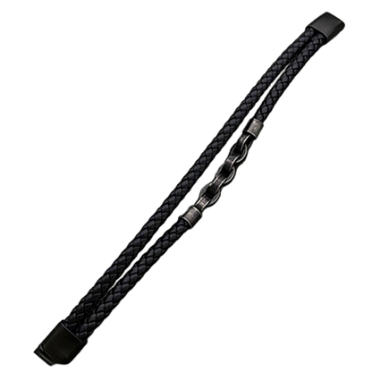 Double-Layer Leather Chain Bracelet 🖤⛓️