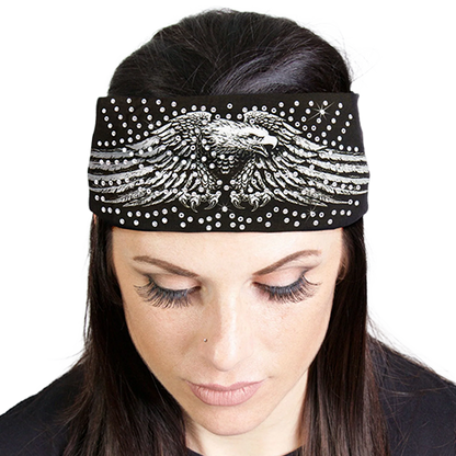 Downwing Eagle Rhinestone Crystal Headband Wrap 🦅✨