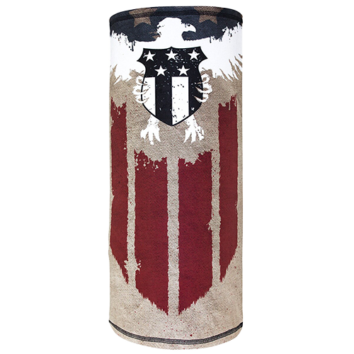 Reversible multi-way motorcycle neck tube with eagle design