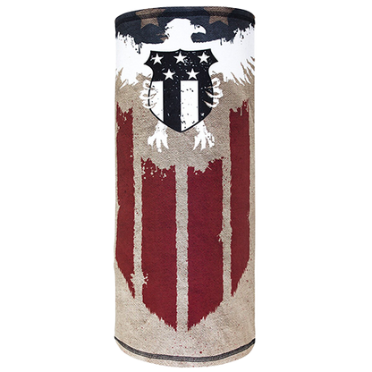 Reversible multi-way motorcycle neck tube with eagle design