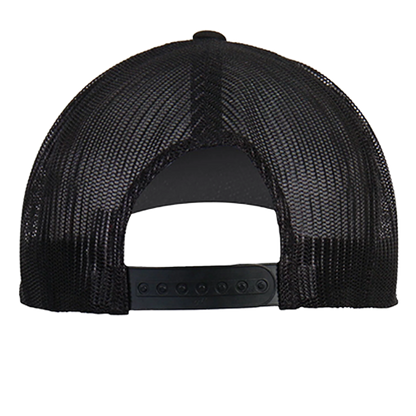 Black Snapback Cap With Fast As Fuck Patch Back View