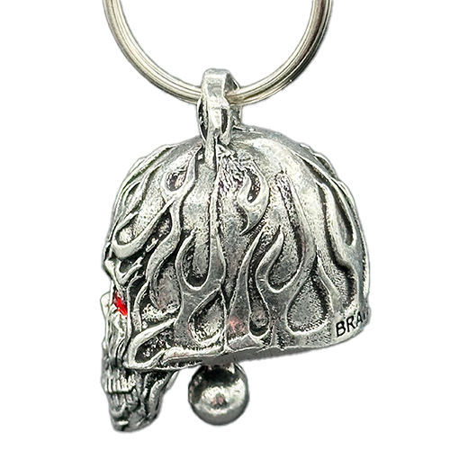 Bravo Bells Flame Skull Motorcycle Bell With Split Ring