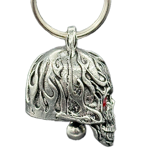 Fierce Flame Skull Motorcycle Bell Made In The USA