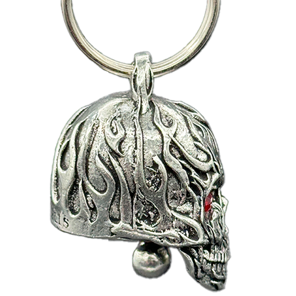 Fierce Flame Skull Motorcycle Bell Made In The USA