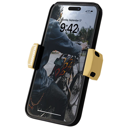 Electric Yellow Motorcycle Phone Holder – No Tools Needed