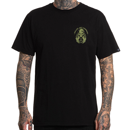 Sullen GI Badge Skull And Flags Tee Front View
