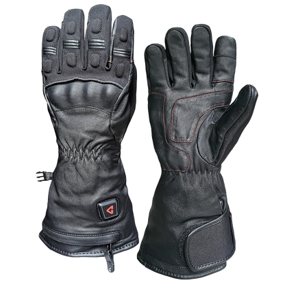 Gerbing 7V Hard Knuckle Heated Gloves – Black Leather Heated Gear