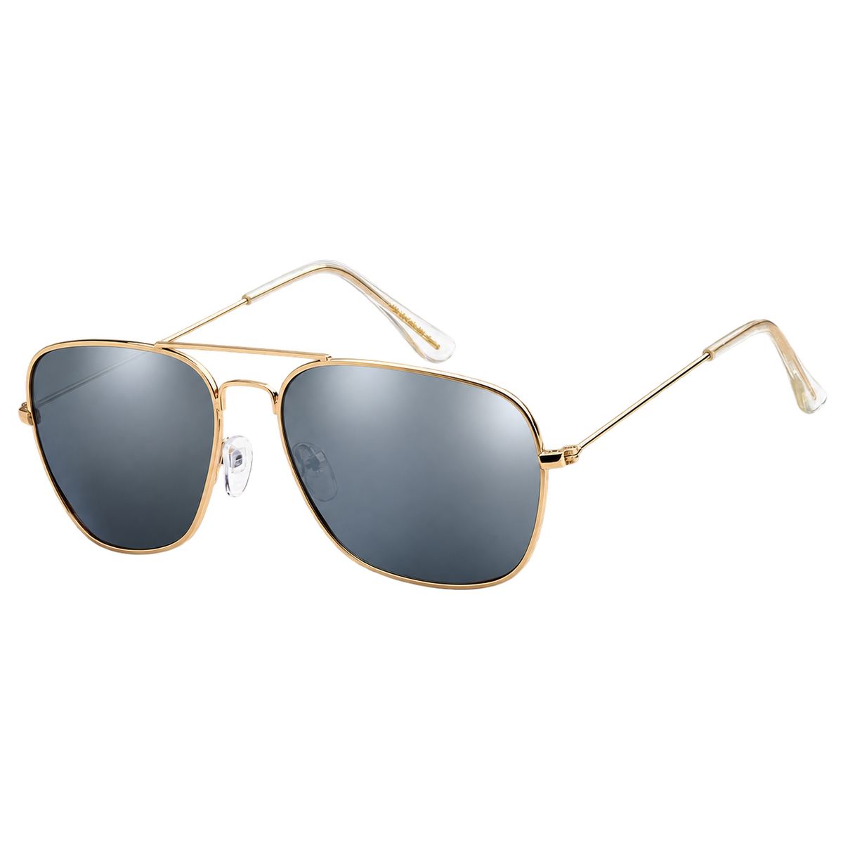Ghost Mile smoke-mirrored polarized aviator sunglasses with a gold-tone metal frame