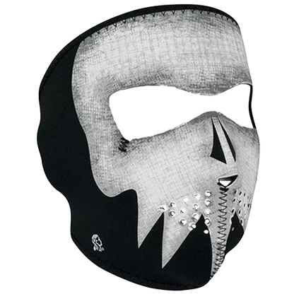 Gray Skull Glow in the Dark Full Face Mask with glowing skull print