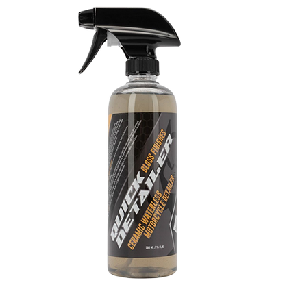 A 16 oz. spray bottle of HOGWORKZ Quick Detailer for Gloss Finishes, showcasing the product label and spray nozzle.