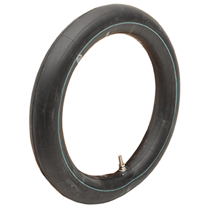 Heavy-duty 19-inch motorcycle inner tube with a TR-4 threaded center metal valve.