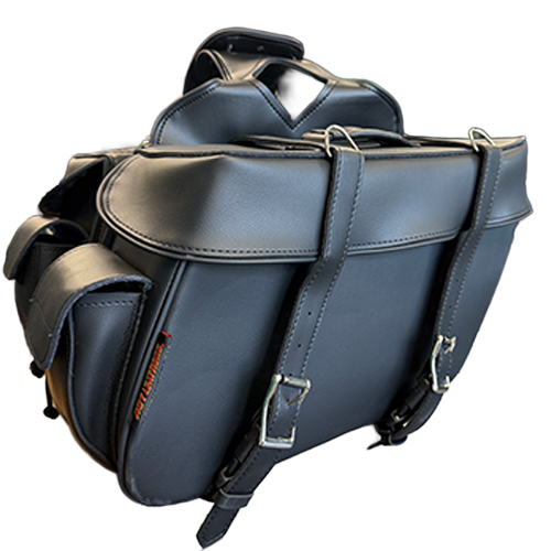 Waterproof Hot Leathers PVC Motorcycle Saddle Bags Black