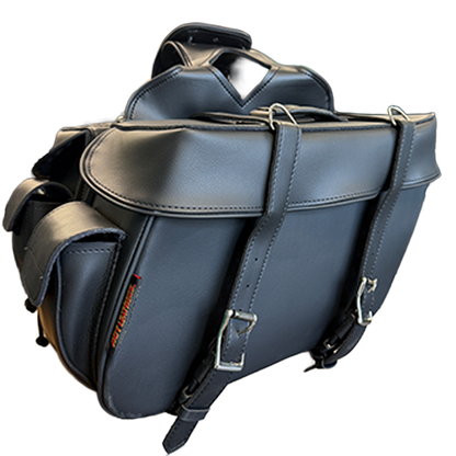 Waterproof Hot Leathers PVC Motorcycle Saddle Bags Black