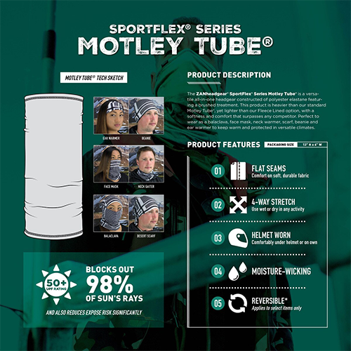 Houndstooth Polyester Motley Tube® in Olive Details