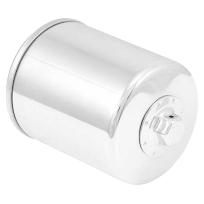 A K&N KN-170C Oil Filter with a chrome finish.
