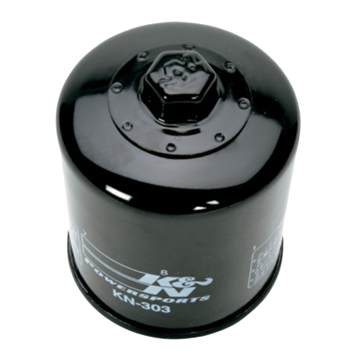 Premium synthetic media K&N KN-303 oil filter.