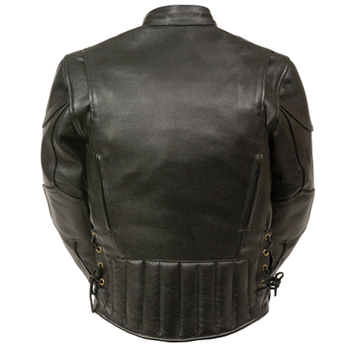 Kids leather jacket with padded elbows and shoulders