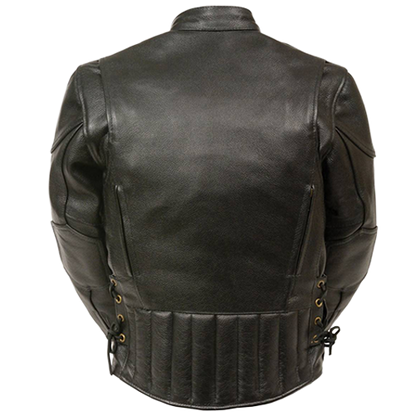 Kids leather jacket with padded elbows and shoulders