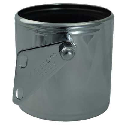 A chrome-plated drink holder with a secure mounting mechanism, labeled 'Kruzer Kaddy'.