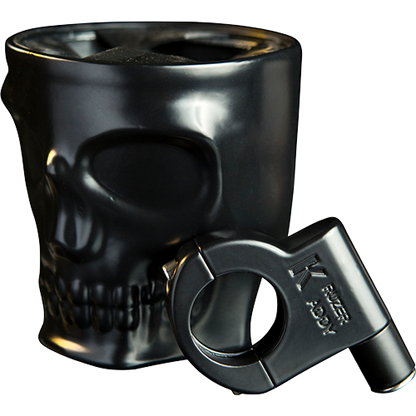 Universal skull drink holder fits 7/8, 1, and 1-1/4 inch handlebars