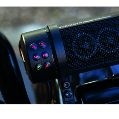 Kuryakyn Road Thunder Plus Sound Bar in satin black control panel.