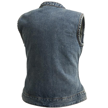 Lexy Ladies Motorcycle Vest – Full Back Panel for Patches