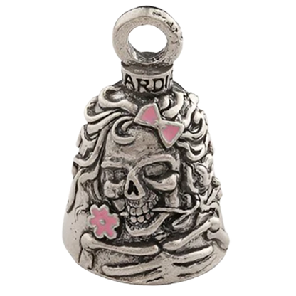 Lady Skull Bell – Pink Enamel Pewter Guardian Bell