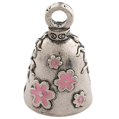 Lady Skull Pink Enamel Bell – Protection Charm for Female Riders