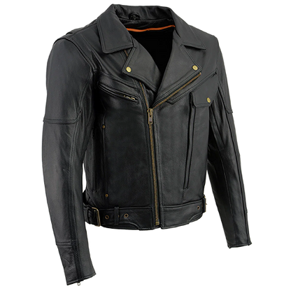 Milwaukee Leather Men’s Brando Style Motorcycle Jacket in black
