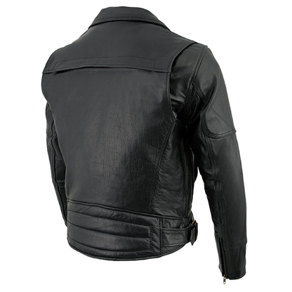 Milwaukee Leather Men’s Brando Style Motorcycle Jacket in black