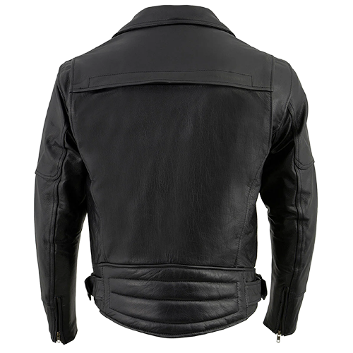 Milwaukee Leather Men’s Brando Style Motorcycle Jacket in black