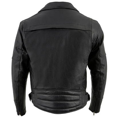 Milwaukee Leather Men’s Brando Style Motorcycle Jacket in black
