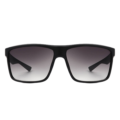 Lowlight black flat-top square sunglasses with dark-to-light gradient lenses shown from the front