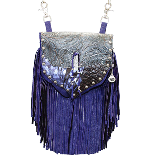 Handmade Midnight Floral Tooled Leather Bag