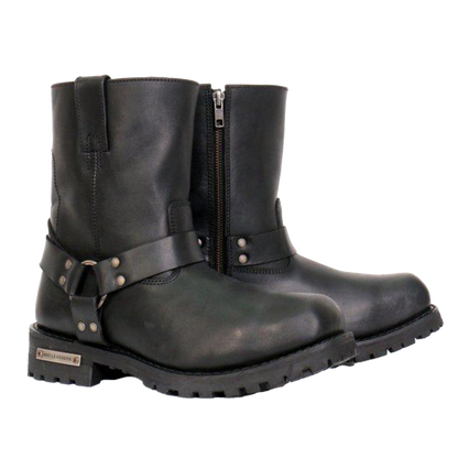Mens Waterproof Leather Motorcycle Boot With Harness Strap Pair View