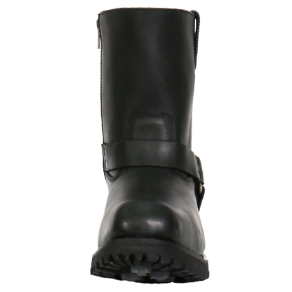Mens Waterproof Leather Motorcycle Boot With Harness Strap Toe View