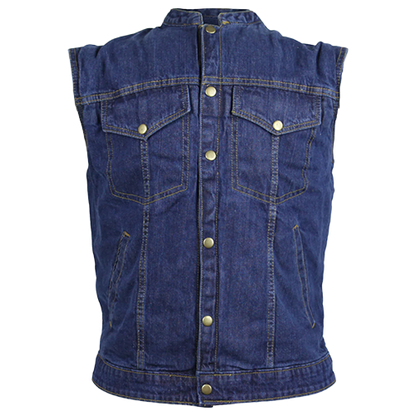 Men’s Blue Denim Motorcycle Vest