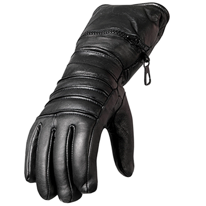 Soft lambskin quilted motorcycle gloves in black finish