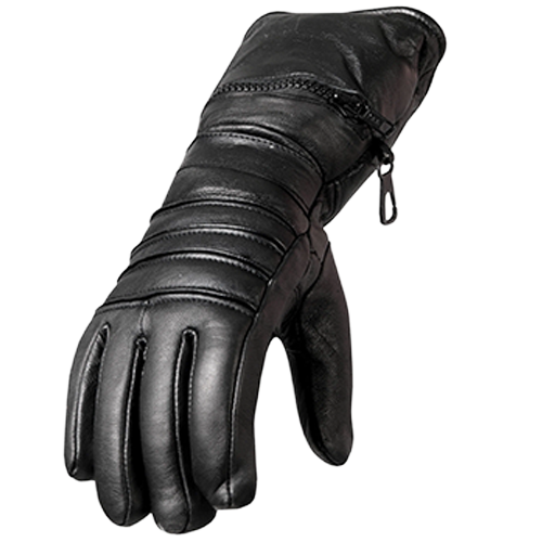 Soft lambskin quilted motorcycle gloves in black finish