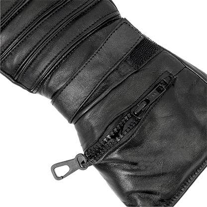 Heavy gauntlet gloves with extended cuff and rain cover