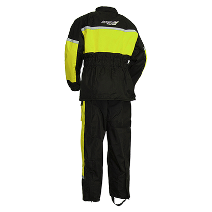 Men’s Ripstop Breathable Rain Suit – Black & Hi-Vis Yellow Waterproof Set